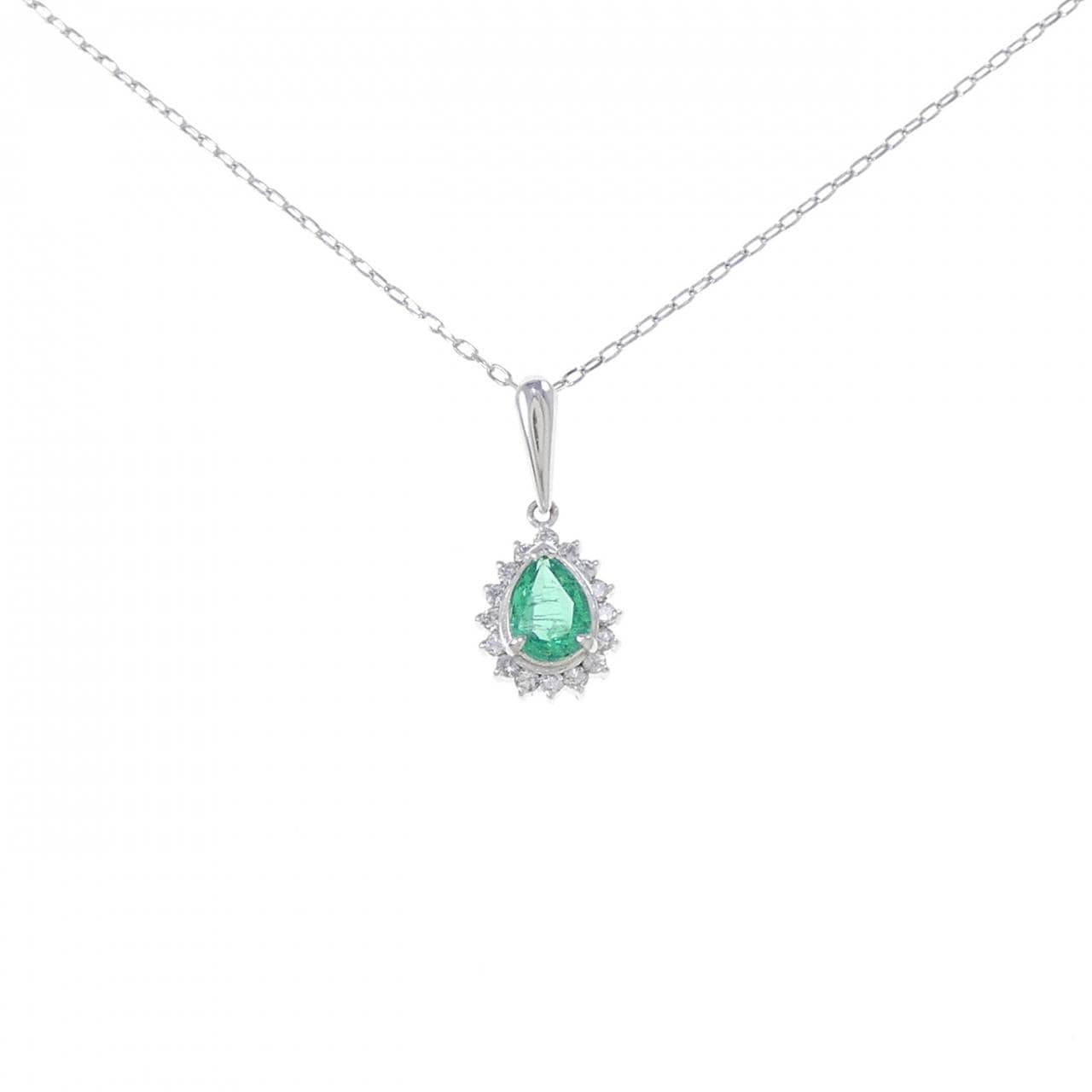 PT900/PT850 エメラルド ネックレス 0.43CT