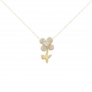 K18YG フラワー ダイヤモンド ネックレス 0.18CT