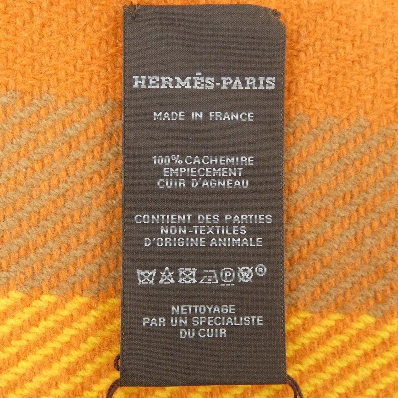エルメス HERMES タータンポケット キュイール アップリケ H259150S MUFFLER