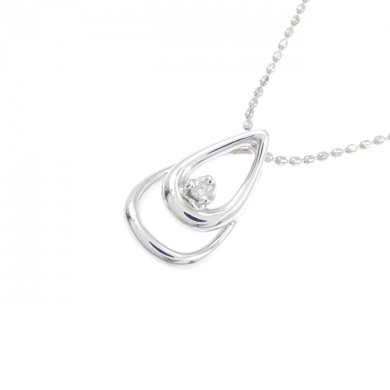 K18WG ダイヤモンド ネックレス 0.01CT