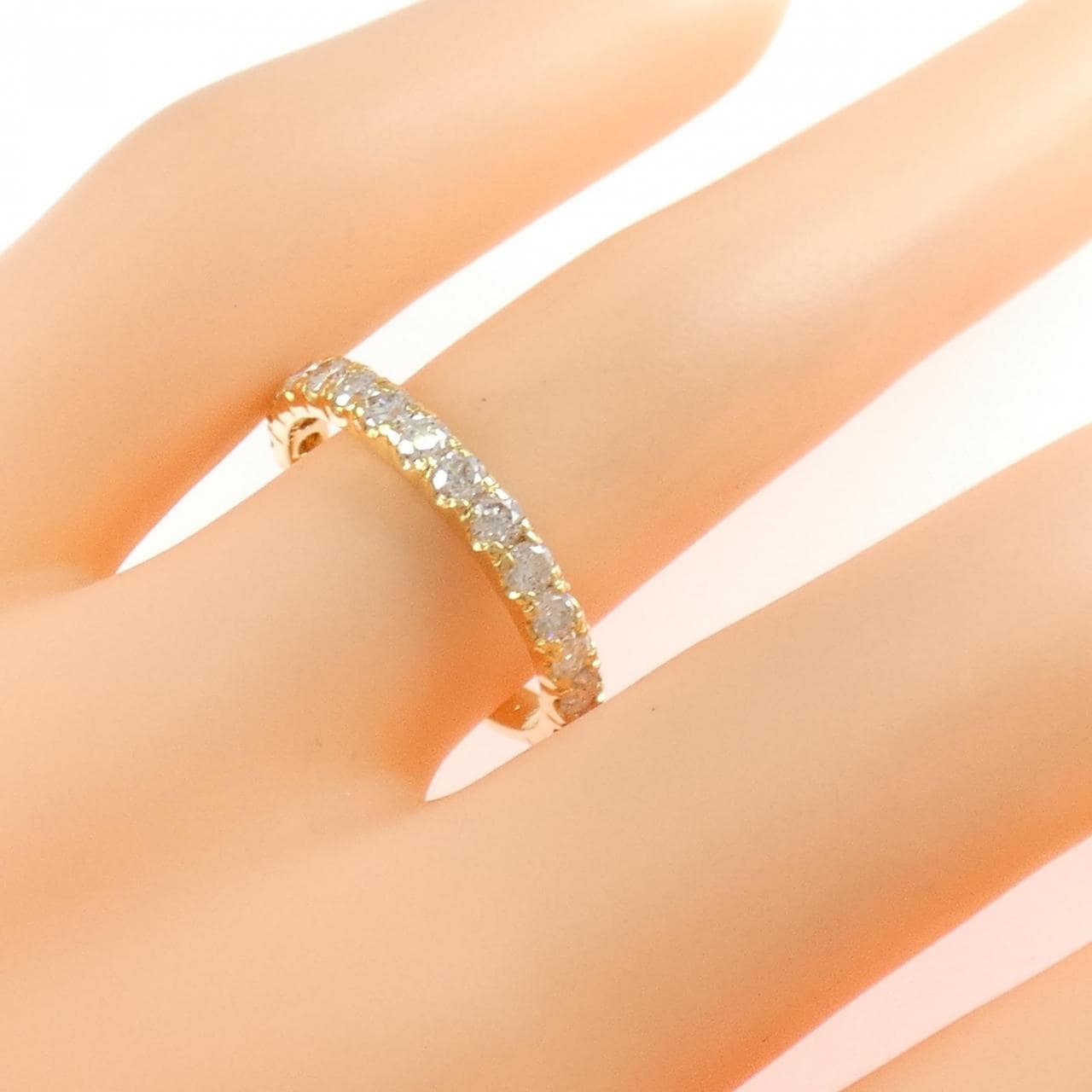 K18YG ハーフエタニティ ダイヤモンド リング 1.07CT