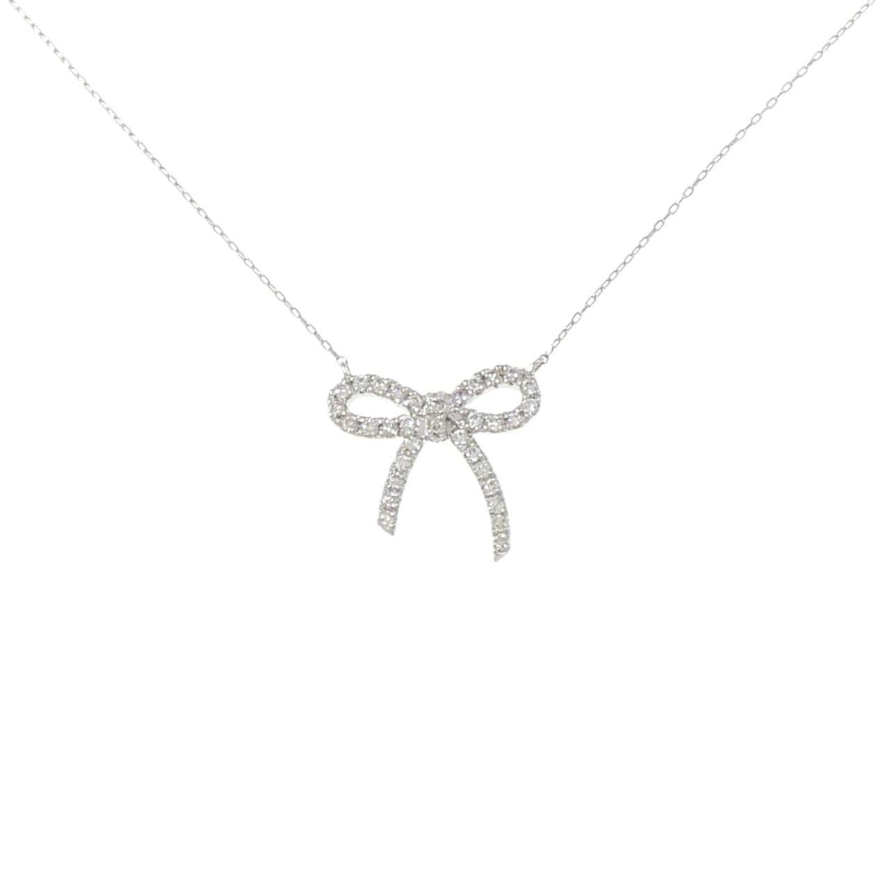 PT950/PT850 Ribbon Diamond Necklace 0.20CT