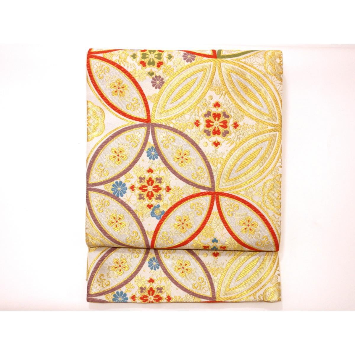 袋帯　全通柄　芯なし仕立