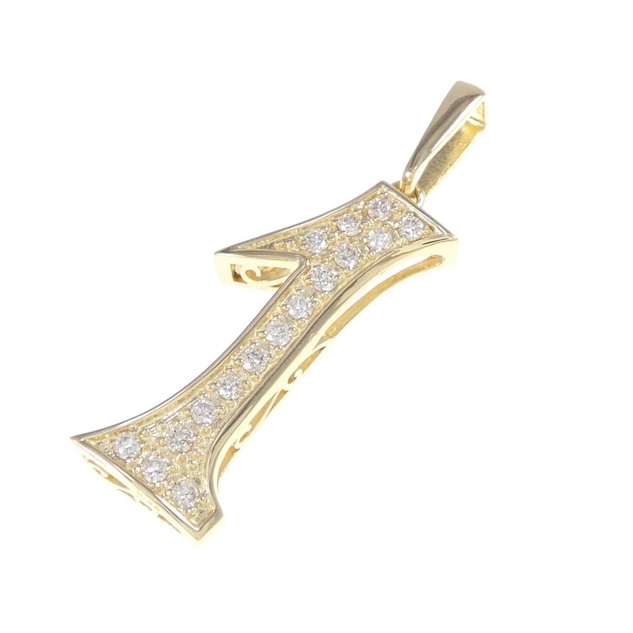 K18YG ナンバー1 ダイヤモンド ペンダント 0.26CT