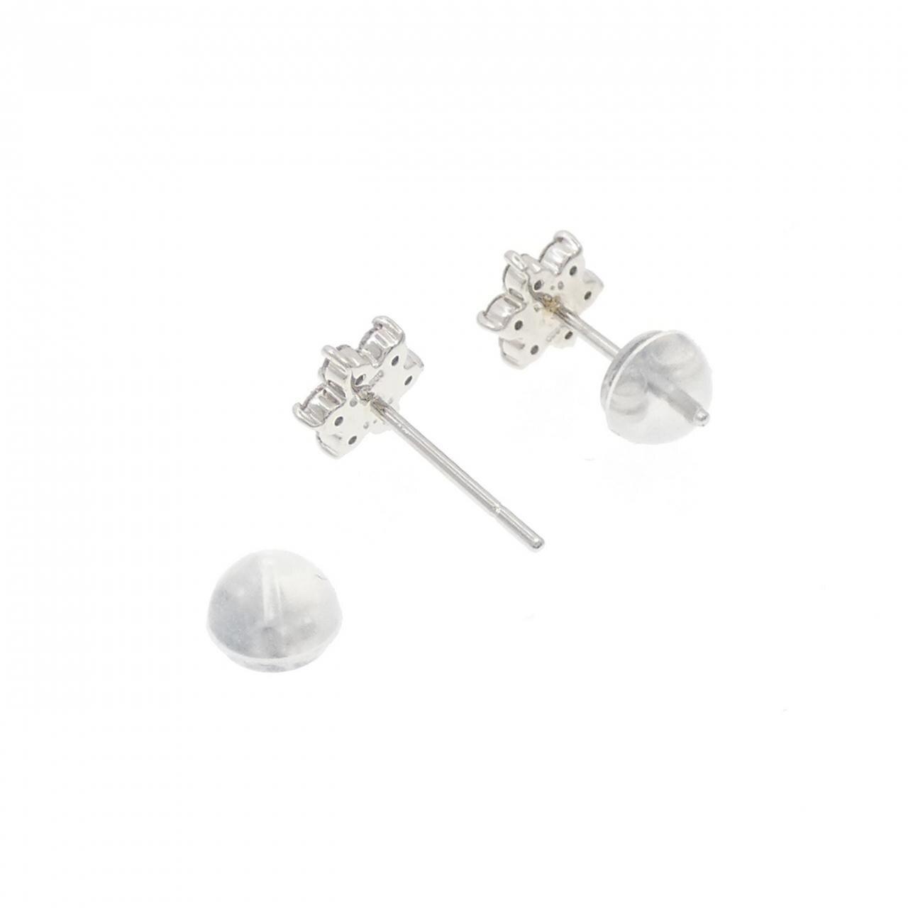 PT900 フラワー ダイヤモンド ピアス 0.30CT