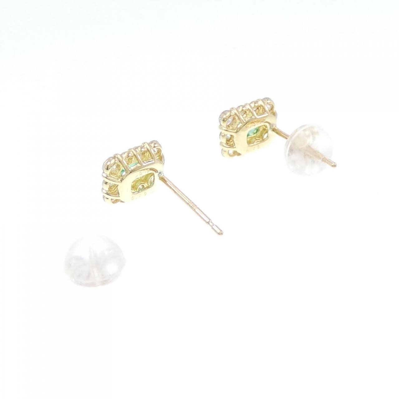 [BRAND NEW] K18YG emerald earrings 0.26CT