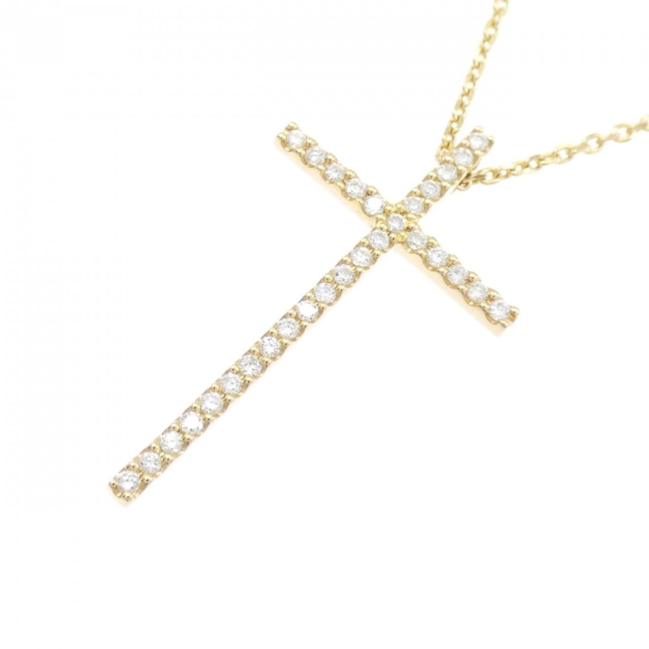 スタージュエリー クロス ダイヤモンド ネックレス 0.08CT