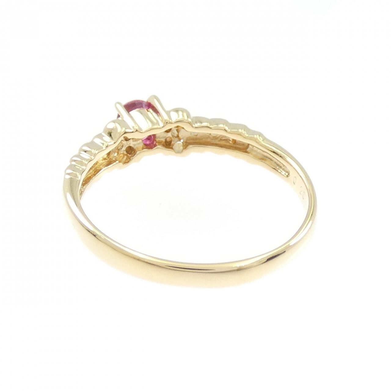 K18YG ルビー リング 0.20CT