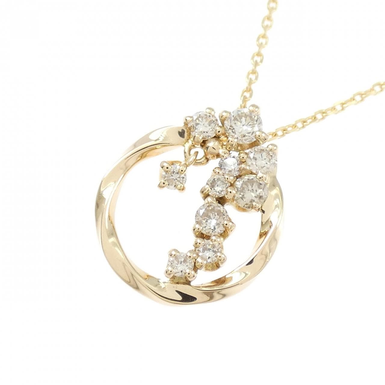 K18YG ダイヤモンド ネックレス 0.22CT