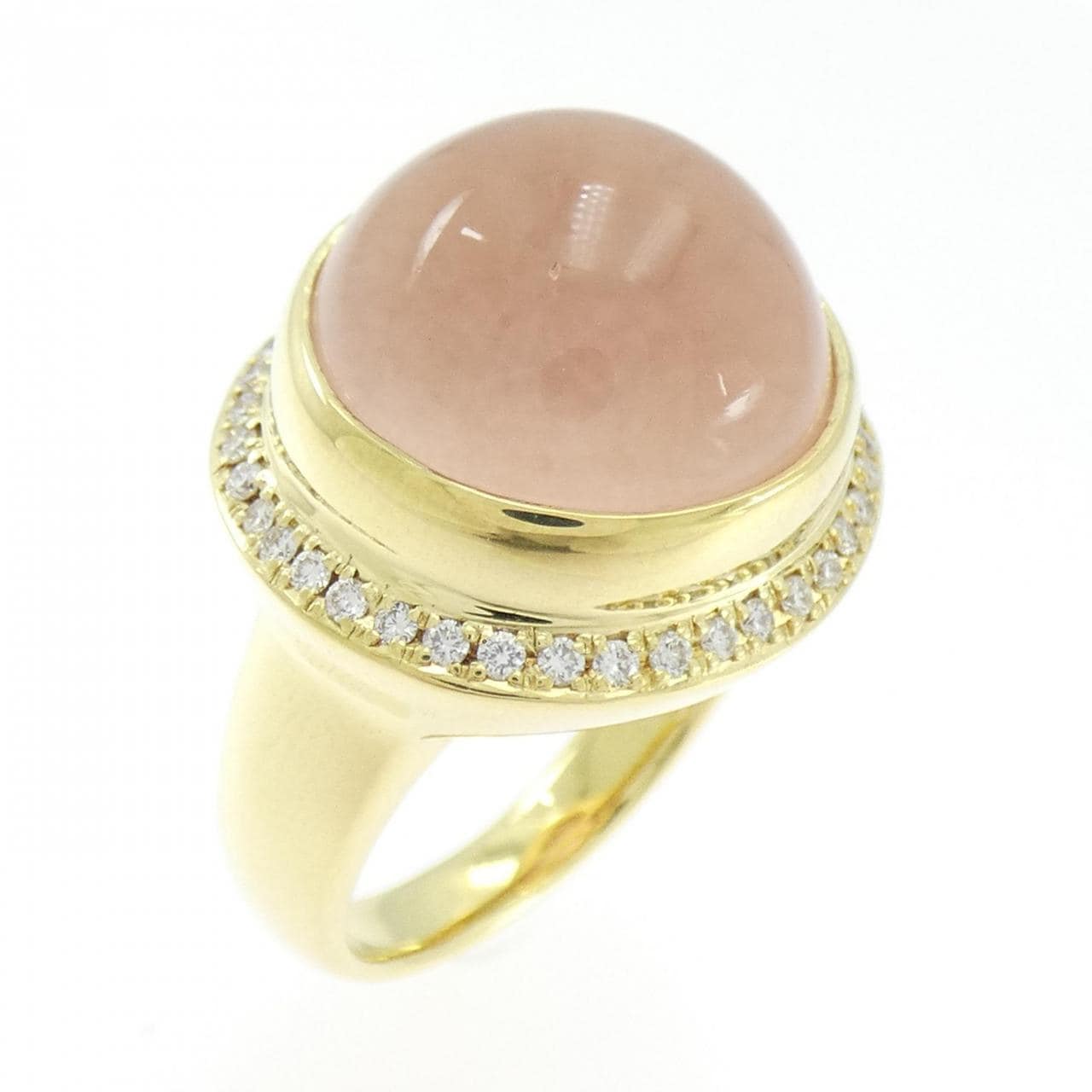 K18YG ローズクオーツ リング 15.85CT