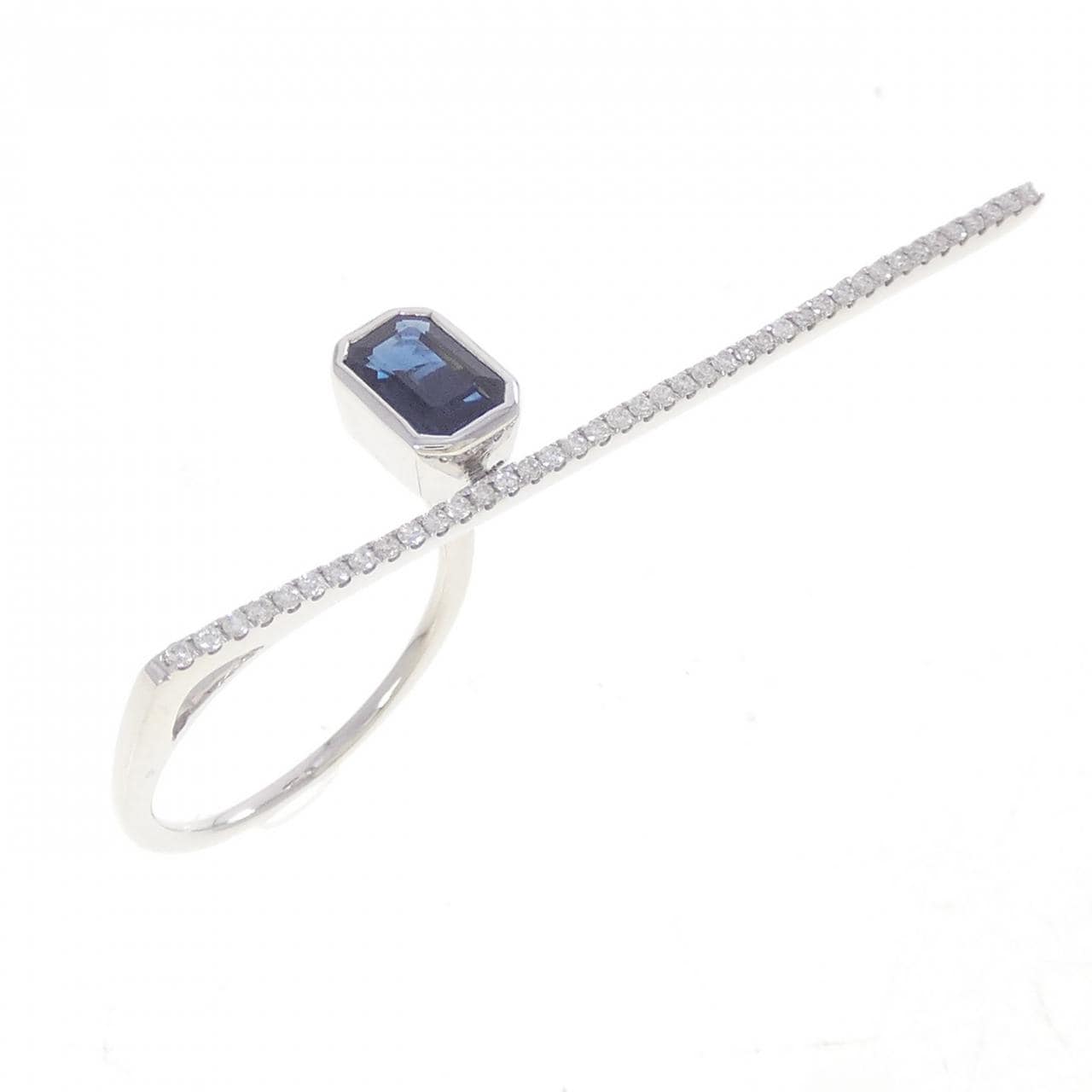 K18WG サファイヤ リング 1.00CT
