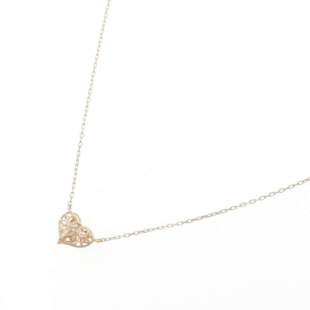 K10YG ハート トルマリン ネックレス