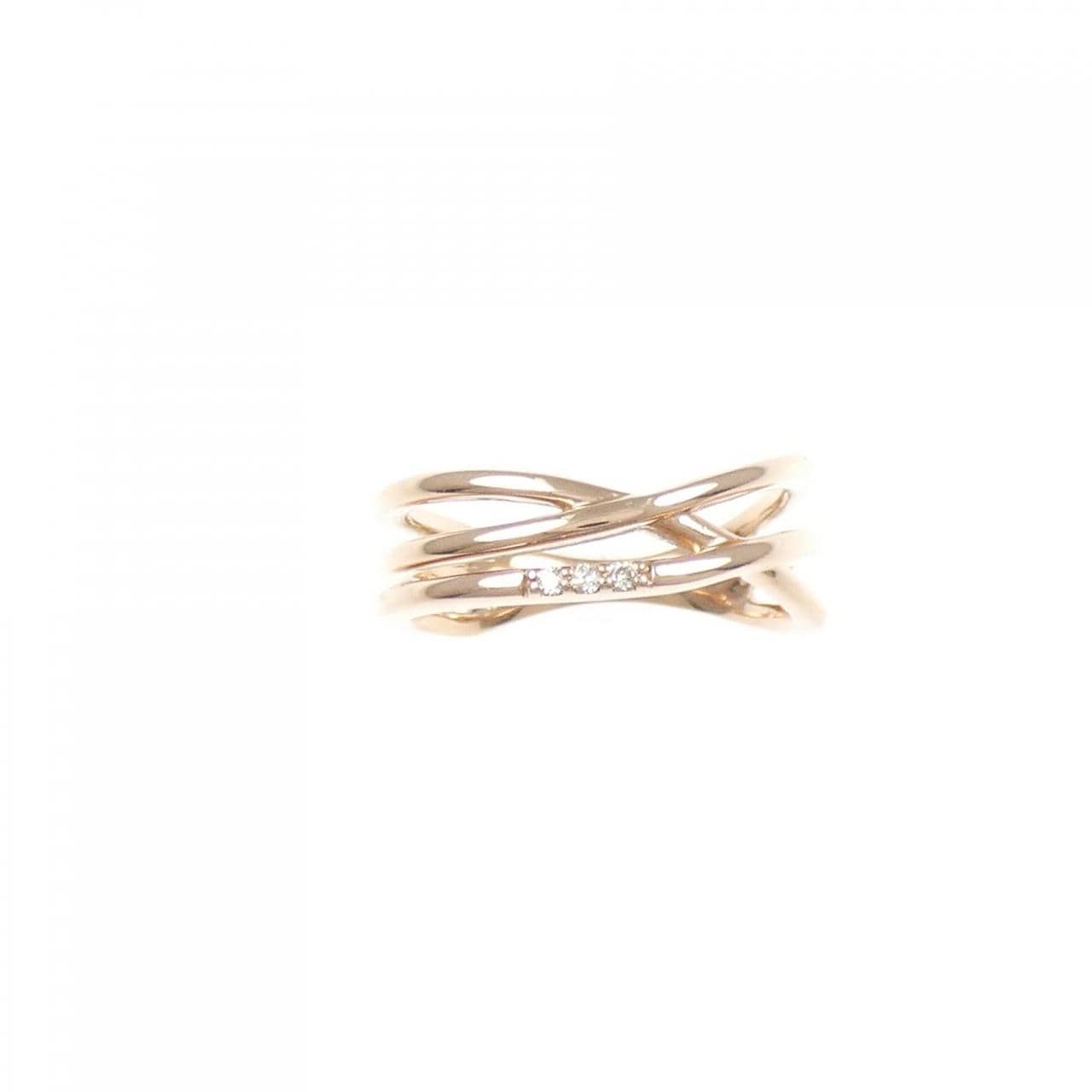 K10PG Diamond Pinky Ring 0.01CT