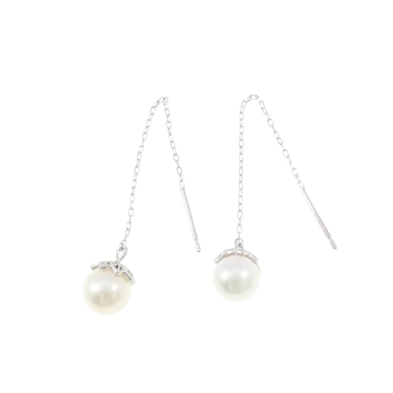 K10WG 淡水パール ピアス 6.4mm