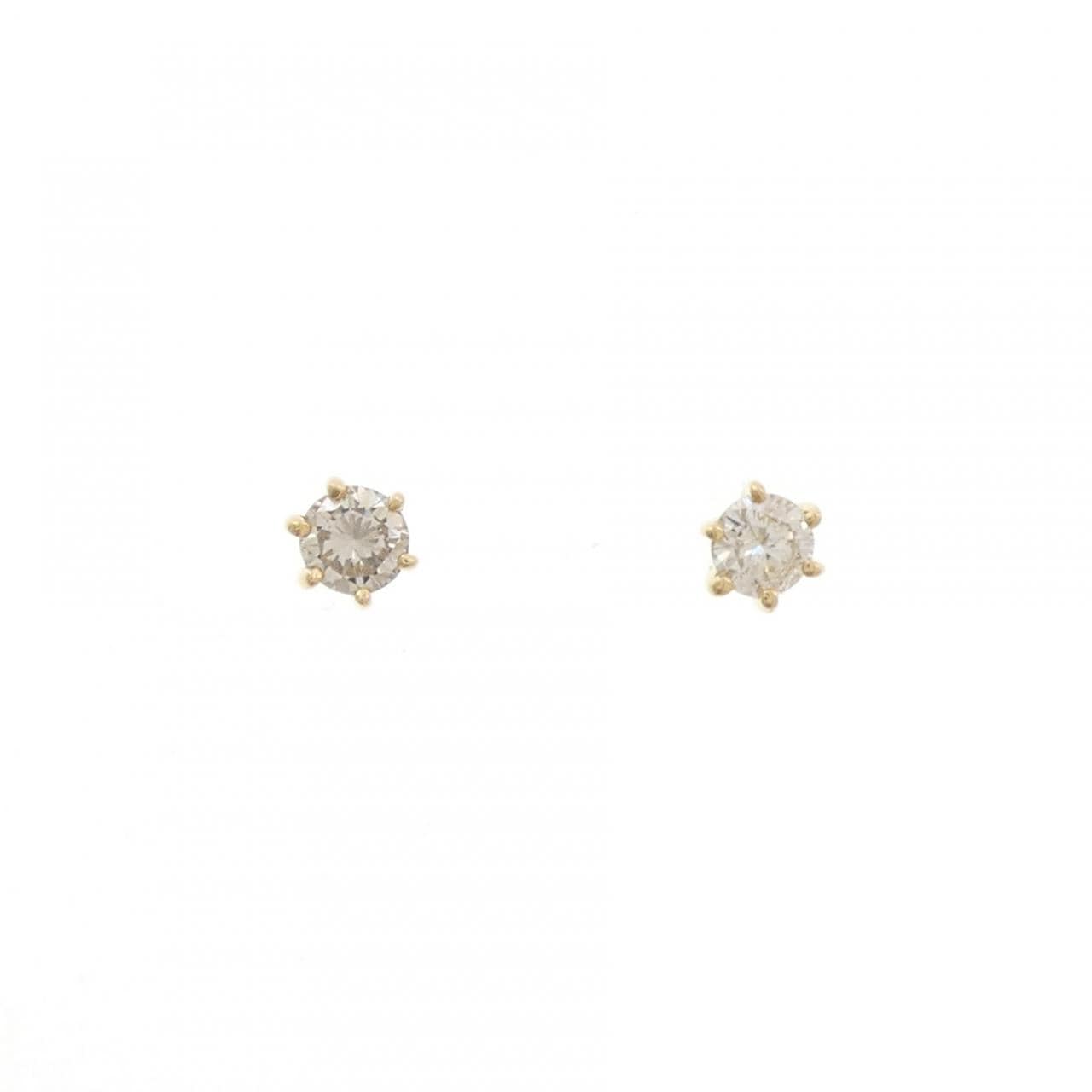 K18YG ソリティア ダイヤモンド ピアス