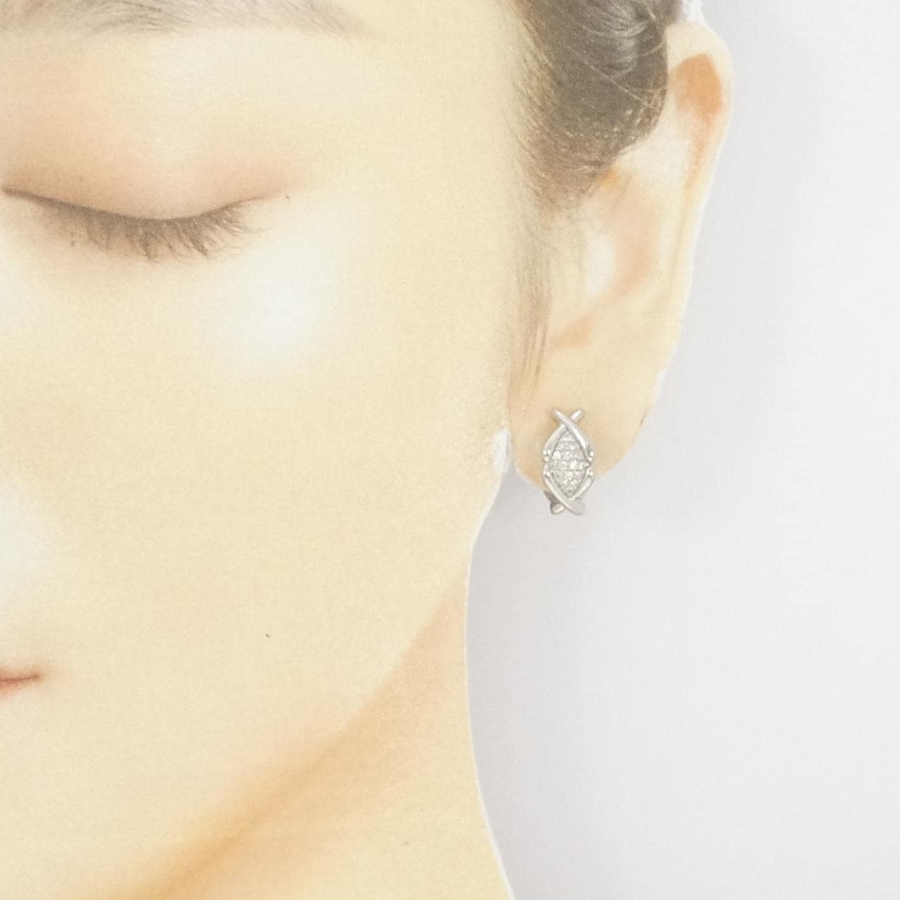 PT900/K18WG ダイヤモンド ピアス/イヤリング 0.26CT