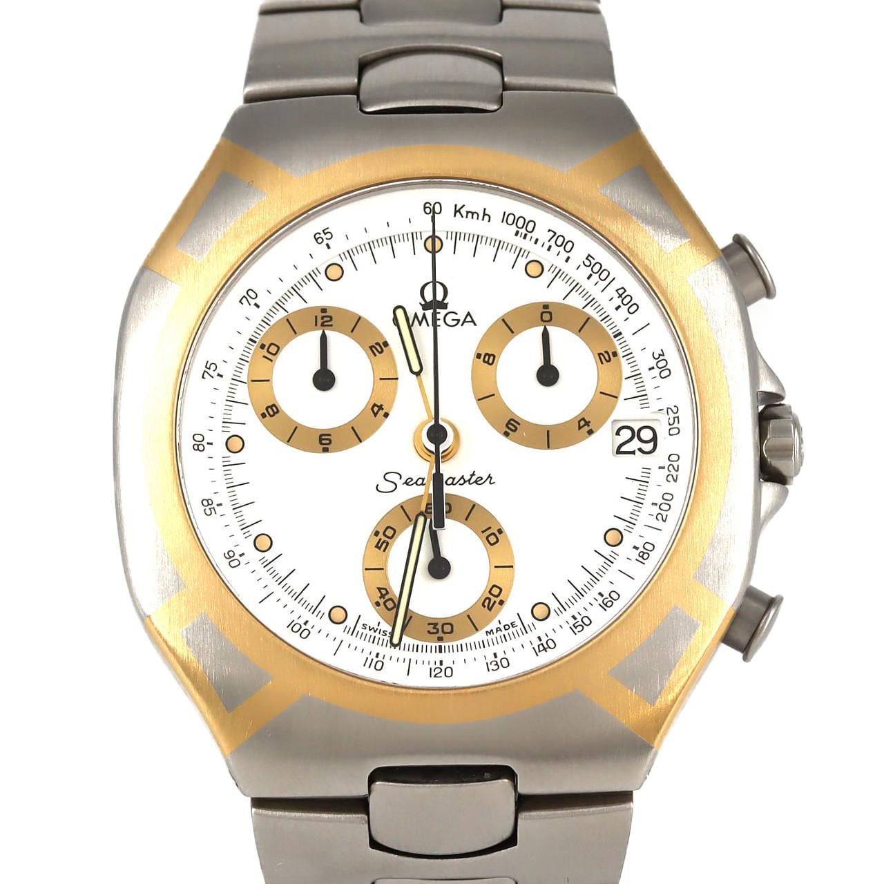 オメガ シーマスターポラリスクロノグラフ GPコンビ 386.1031 SSxGP クォーツ