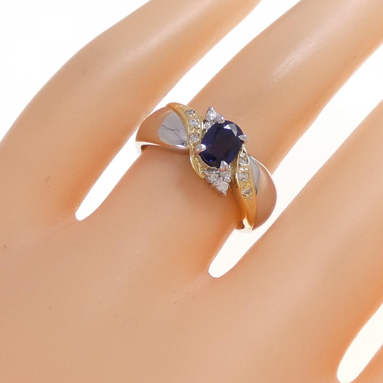PT900/K18YG サファイヤ リング 0.78CT