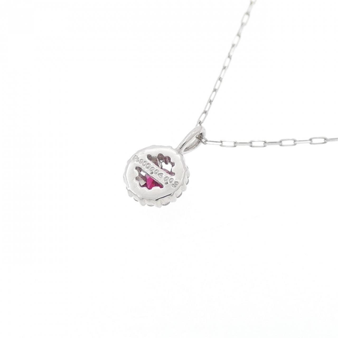 【新品】PT900 ルビー ネックレス 0.04CT