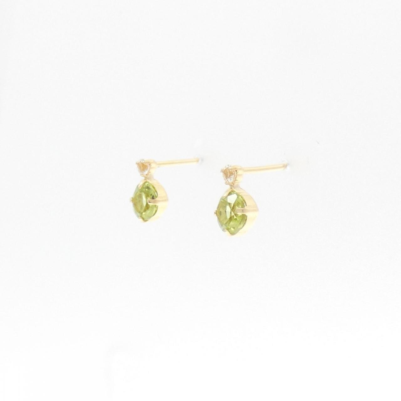 【新品】K18YG ペリドット ピアス