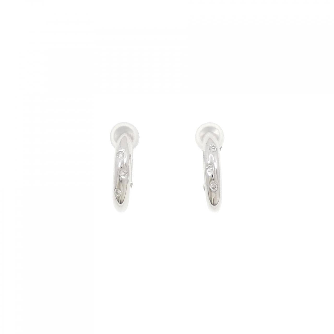 K14WG ダイヤモンド イヤリング 0.06CT