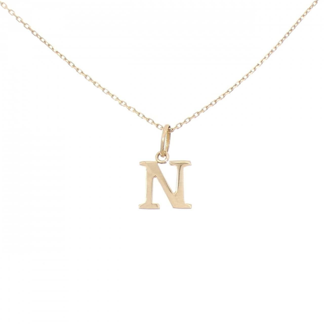 K18YG イニシャルN ネックレス