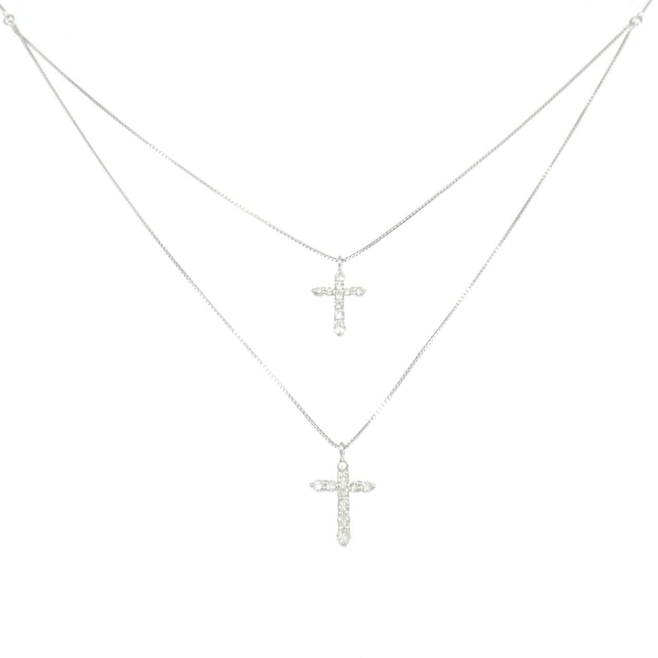 PT900/PT850 クロス ダイヤモンド ネックレス 0.50CT