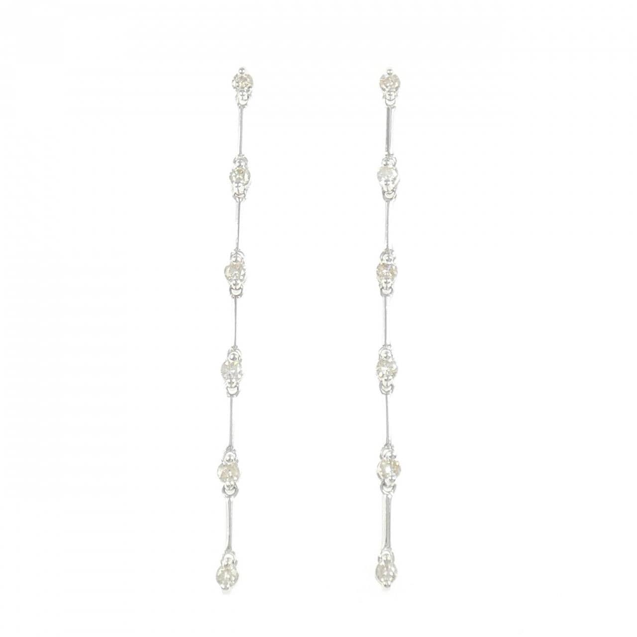 K18WG ダイヤモンド ピアス 0.50CT