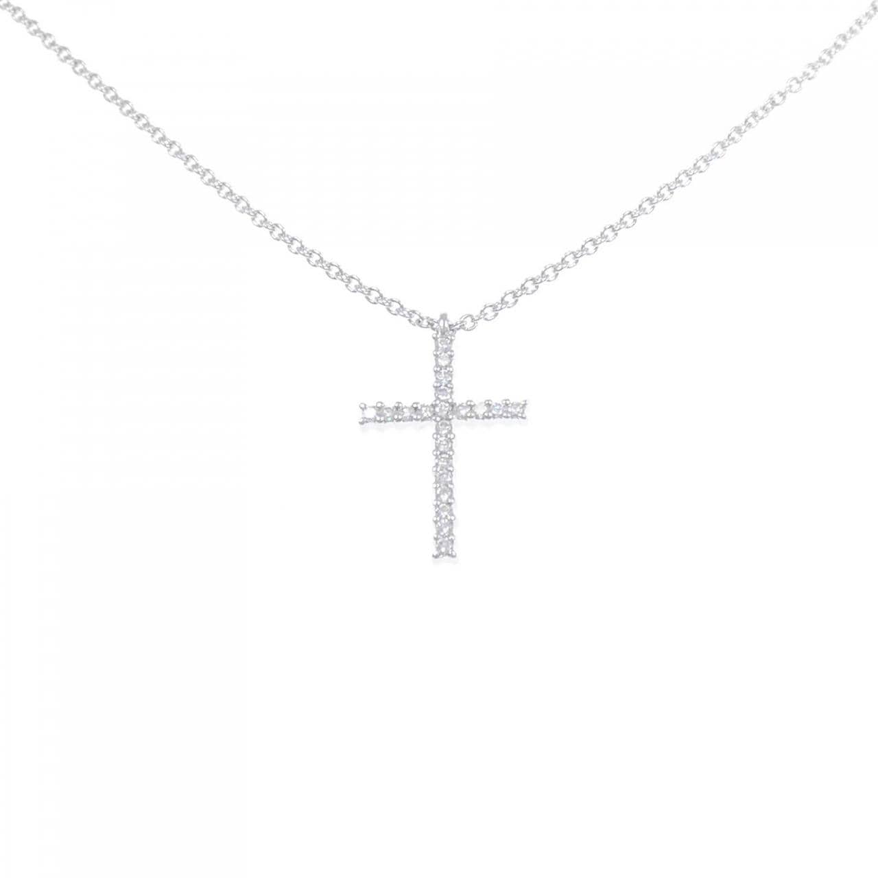 750WG Cross Diamond Necklace 0.18CT