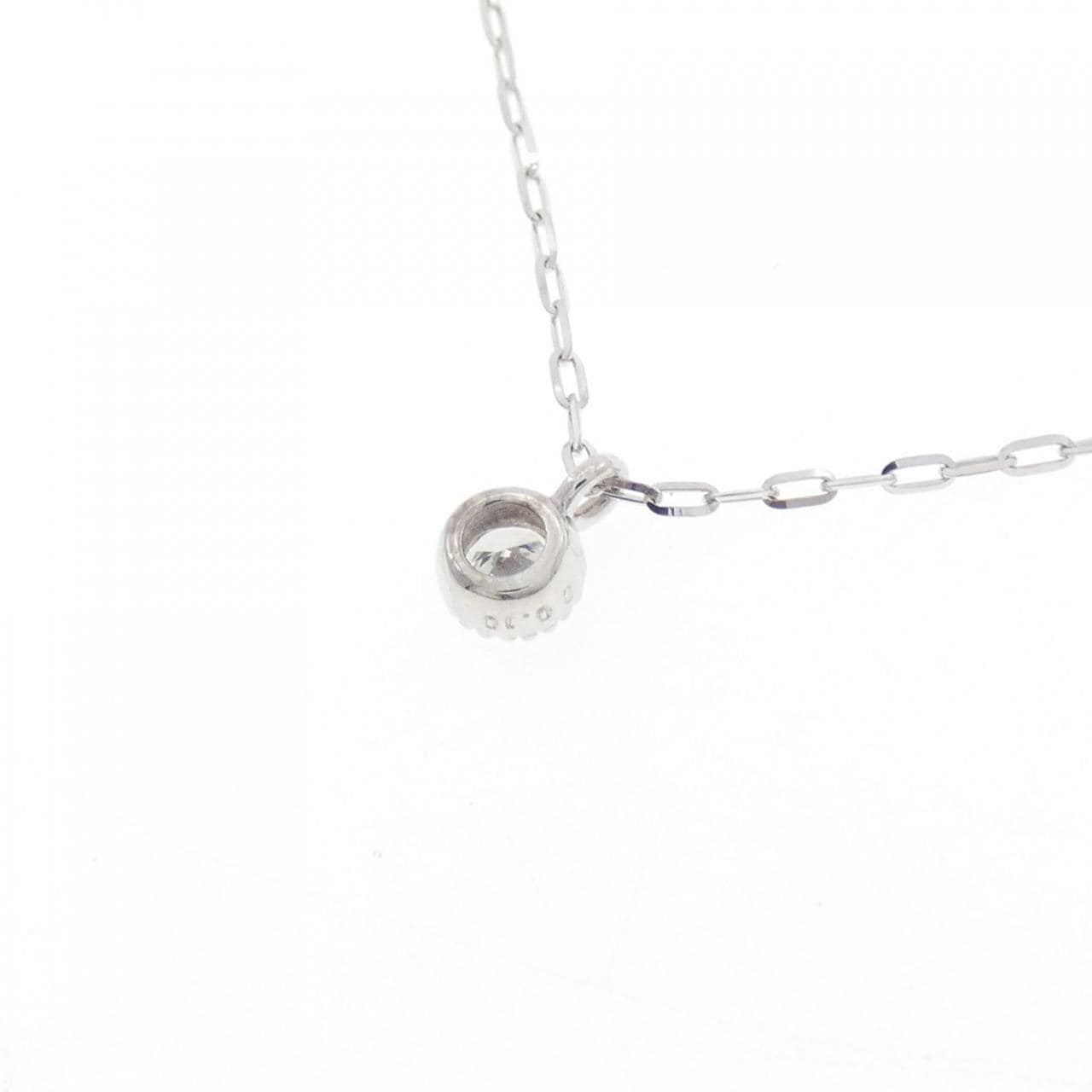 K18WG ソリティア ダイヤモンド ネックレス 0.10CT