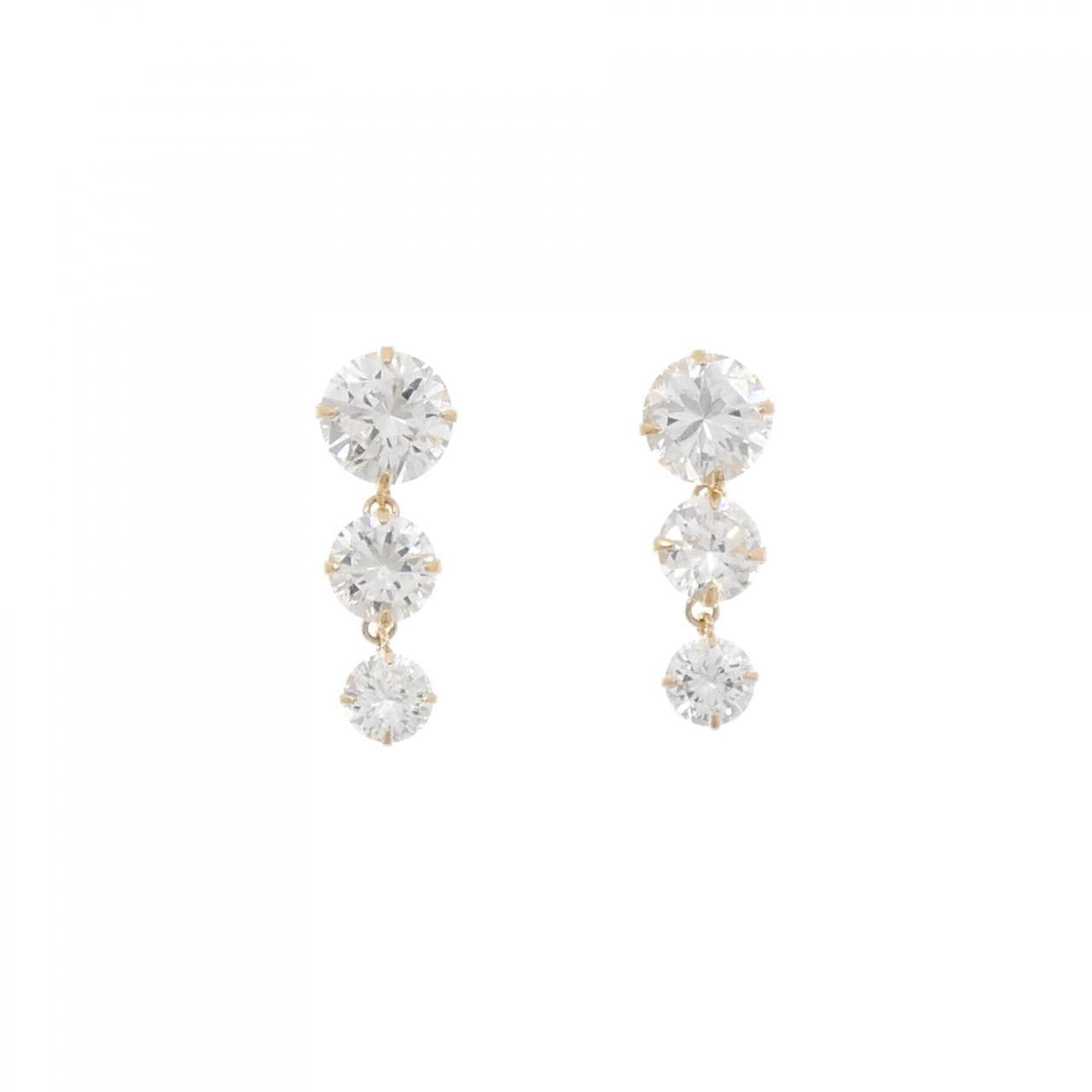 K18YG キュービック ピアス