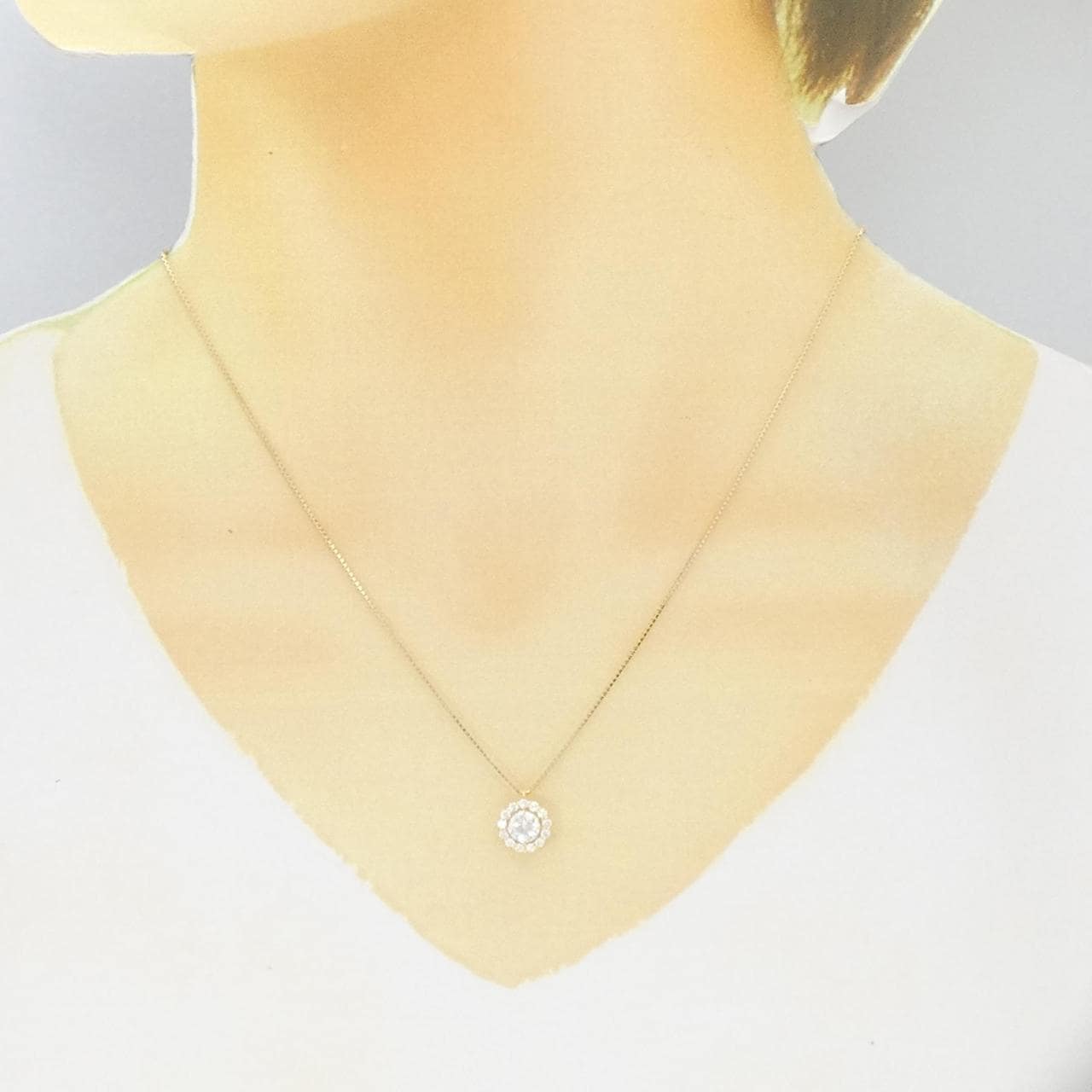 [BRAND NEW] K18YG Diamond Necklace 0.520CT H SI2 VG
