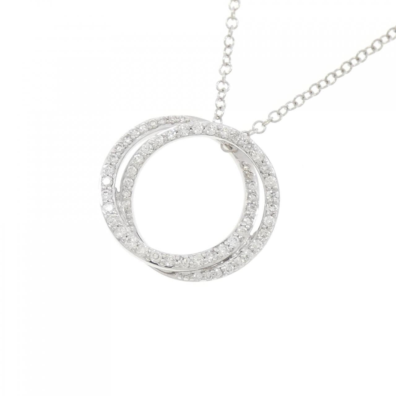 K18WG/750WG Diamond necklace 0.30CT