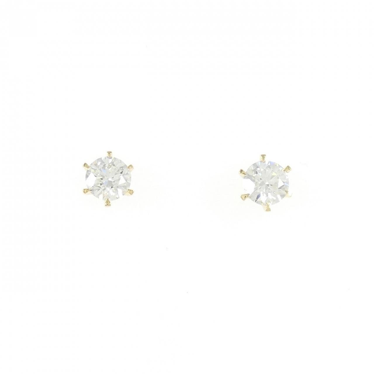 【リメイク】K18YG/ST ダイヤモンド ピアス 0.310CT 0.315CT G SI2 EXT H&C