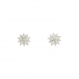 【新品】PT900 フラワー ダイヤモンド ピアス 0.40CT