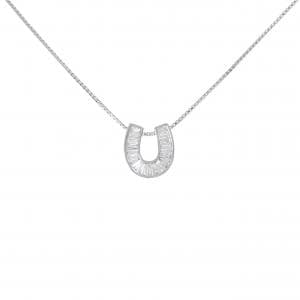 K18WG ホースシュー ダイヤモンド ネックレス