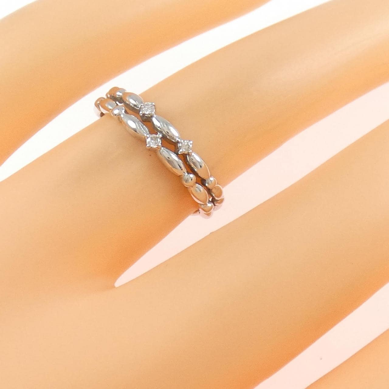 K18WG ダイヤモンド リング 0.03CT