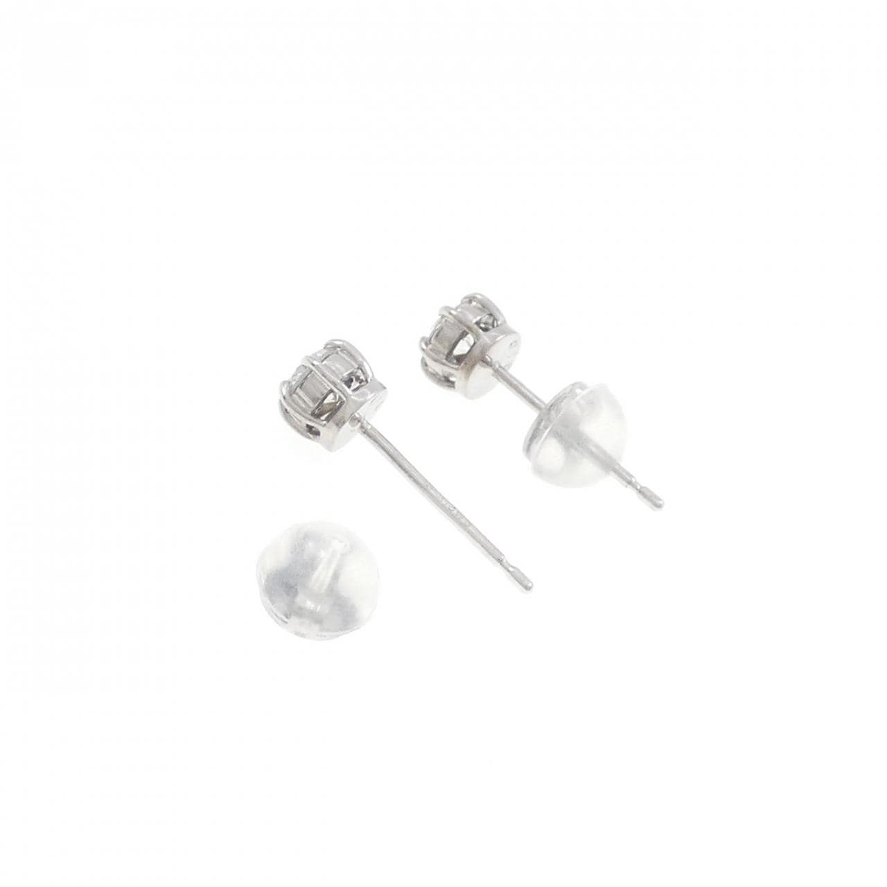 K18WG ソリティア ダイヤモンド ピアス 0.32CT