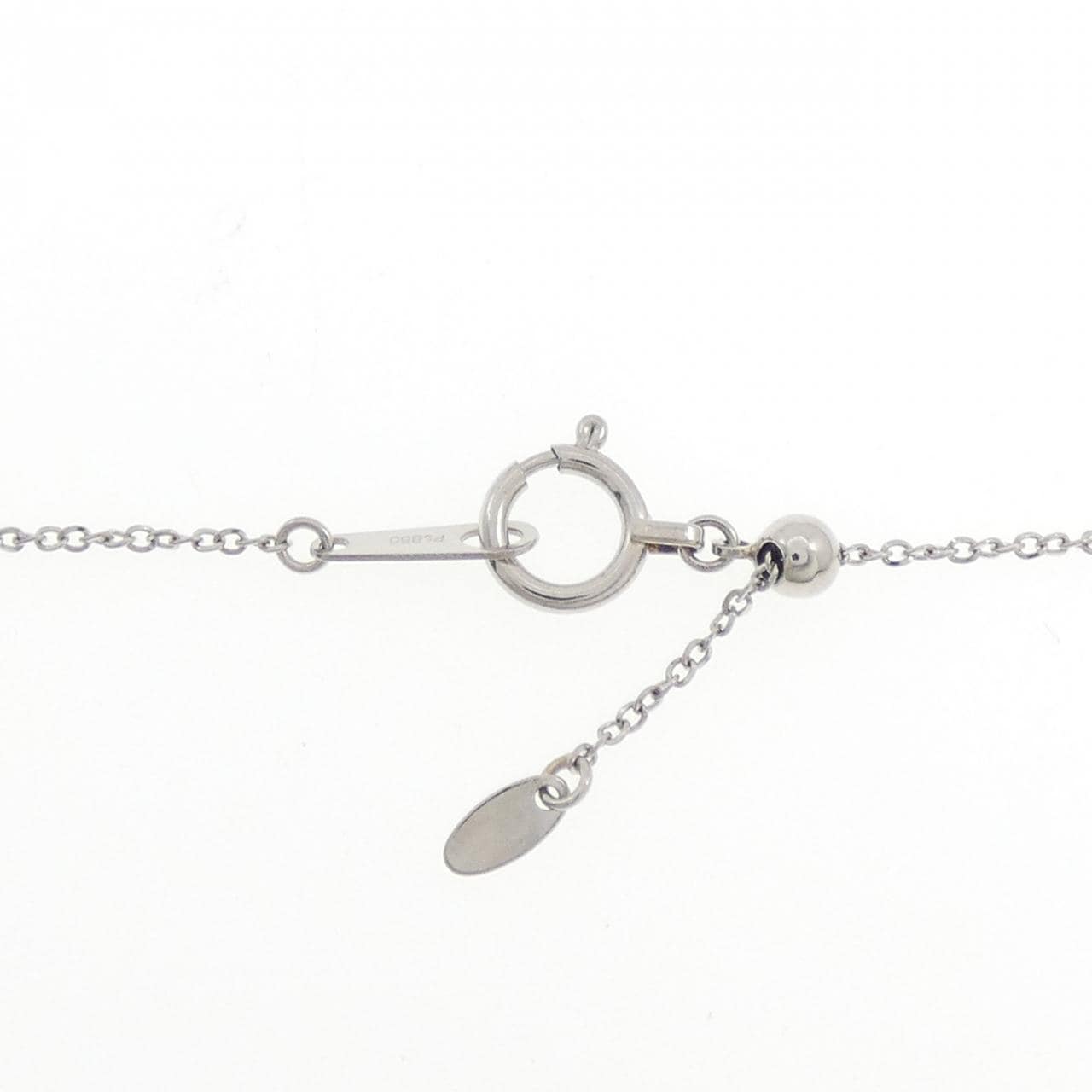 PT900/PT850 フラワー デマントイドガーネット ネックレス 0.18CT