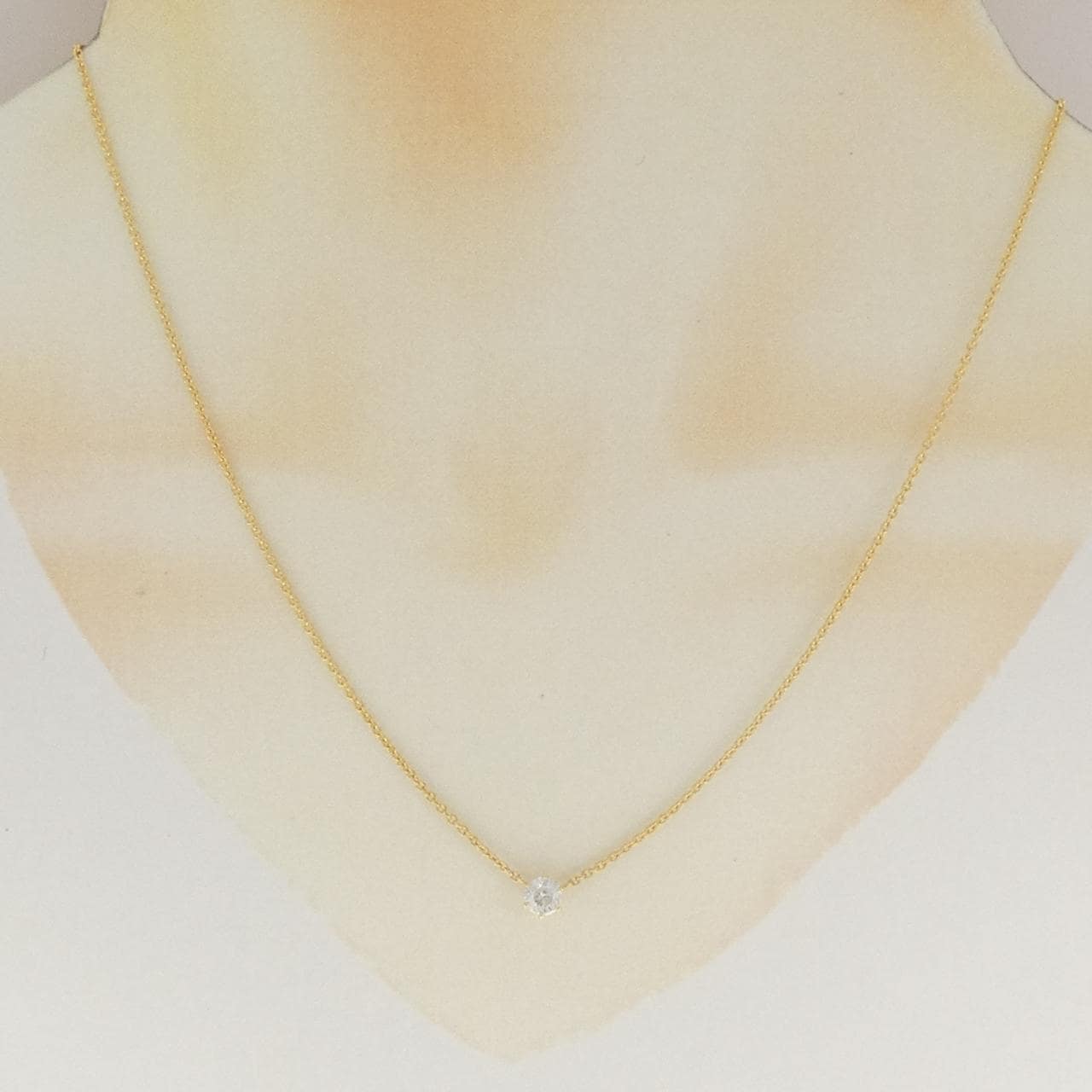 K18YG ソリティア ダイヤモンド ネックレス 0.360CT