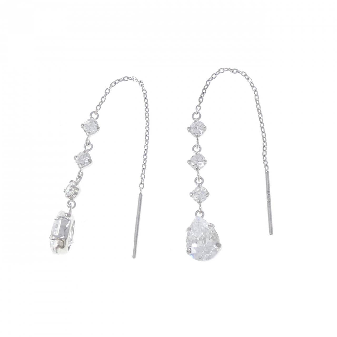 K14WG立方形耳環