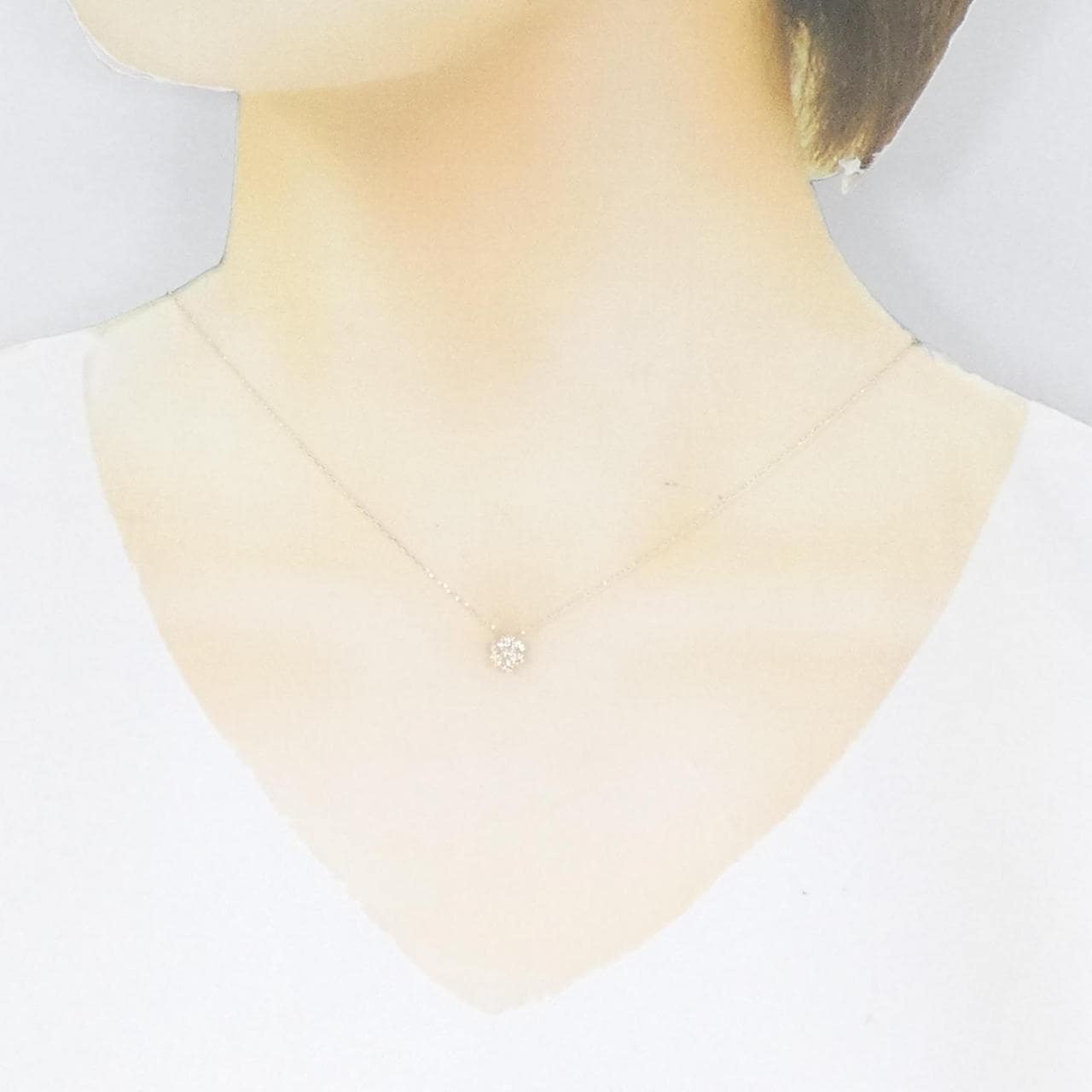 【新品】K18YG フラワー ダイヤモンド ネックレス 0.23CT
