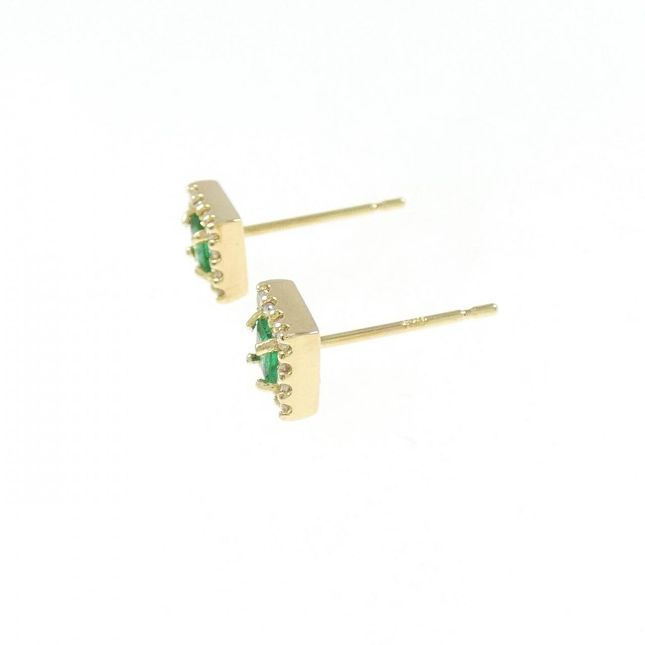 [BRAND NEW] K18YG emerald earrings