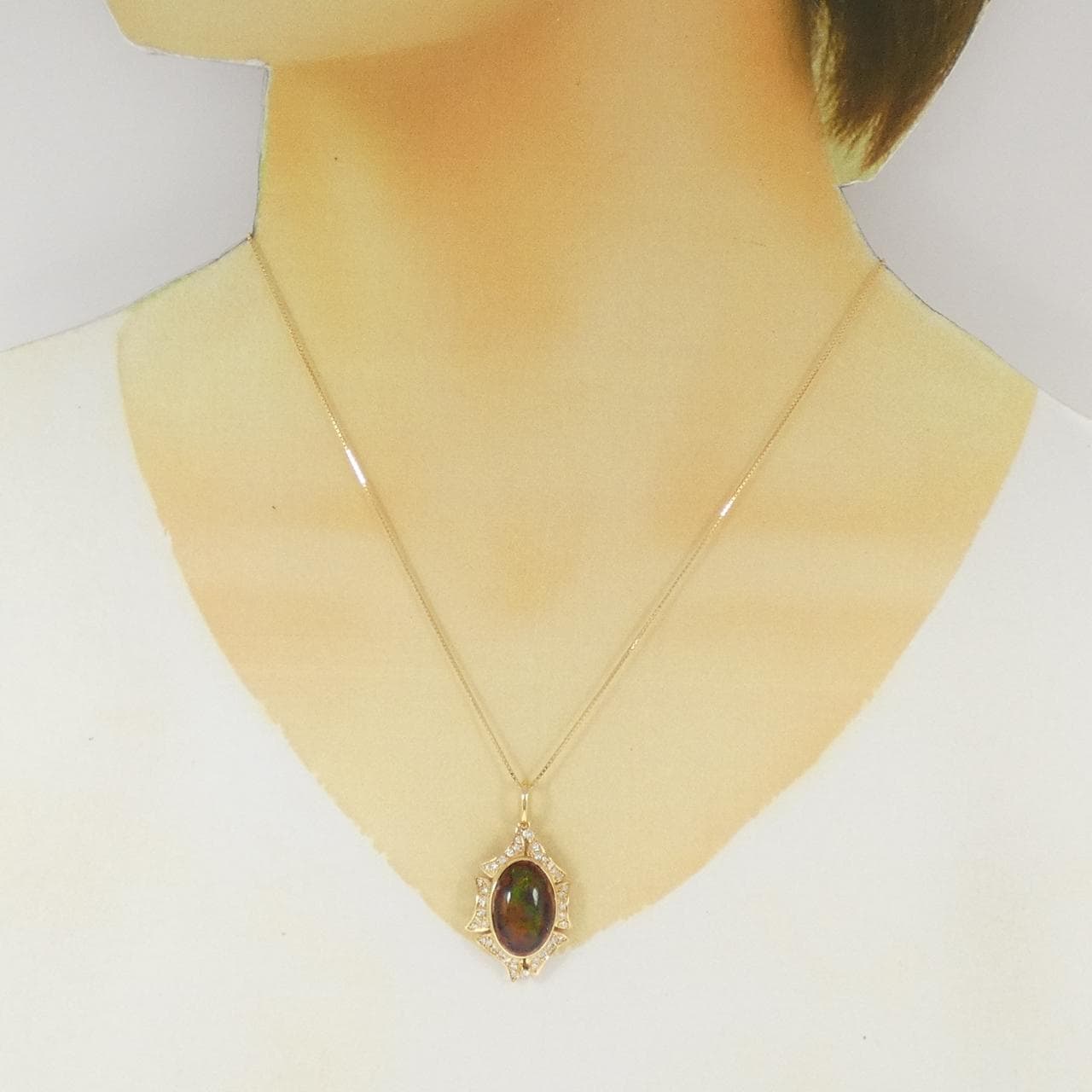 K18YG アイアンオパール ネックレス 6.76CT