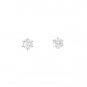 【リメイク】PT900/ST ダイヤモンド ピアス 0.407CT 0.416CT F VS1-2 VG-G