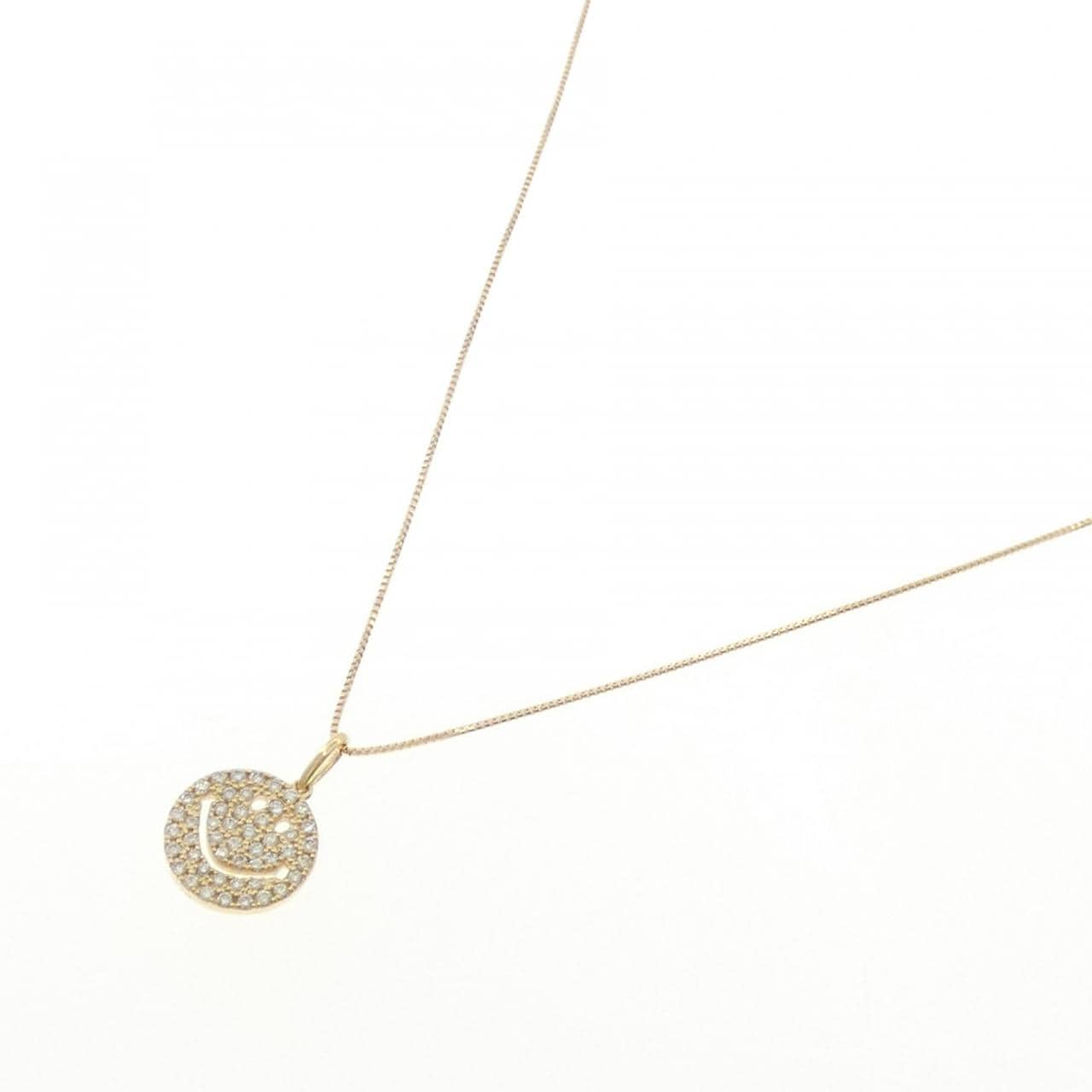 K18YG スマイル ダイヤモンド ネックレス 0.20CT