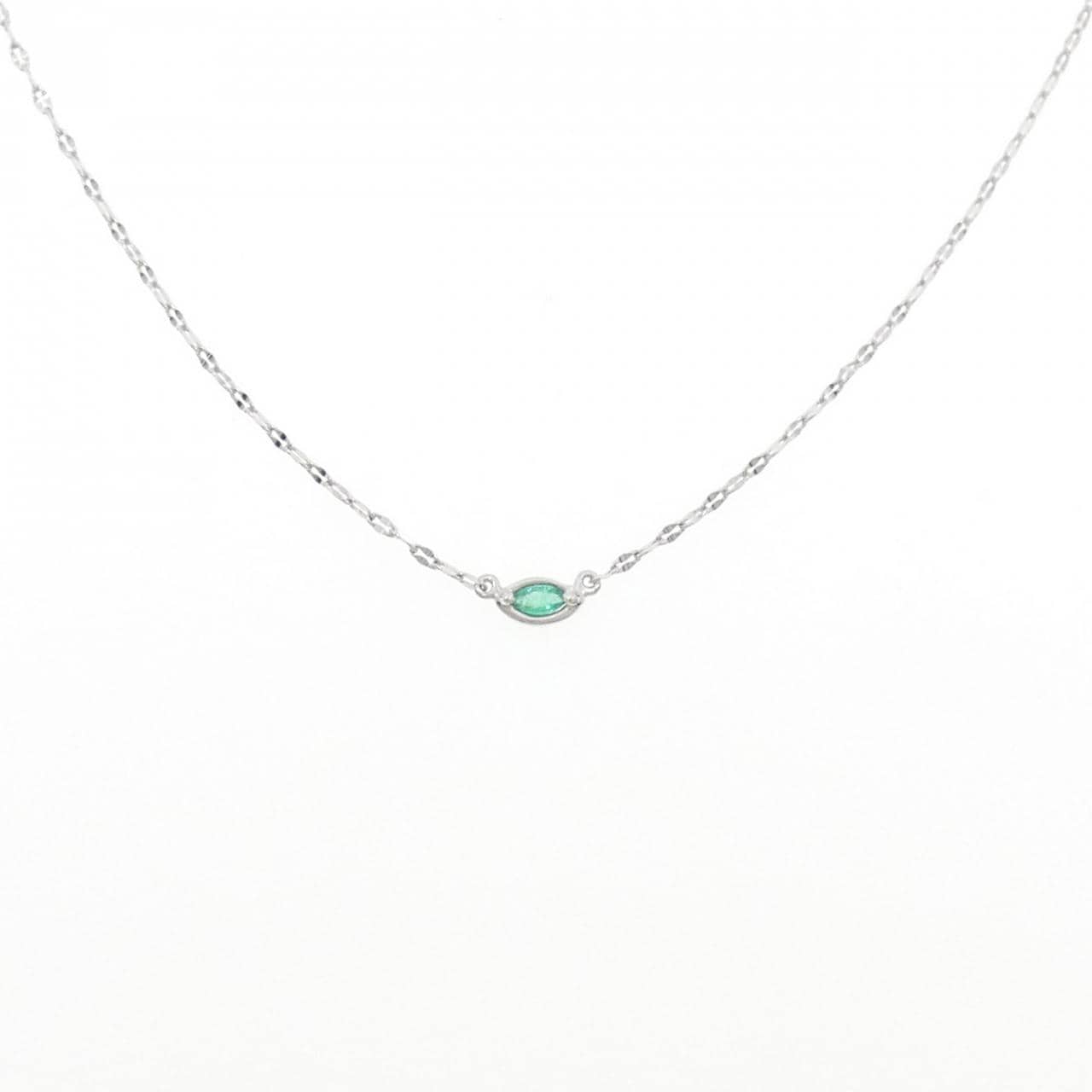 K18WG エメラルド ネックレス 0.05CT