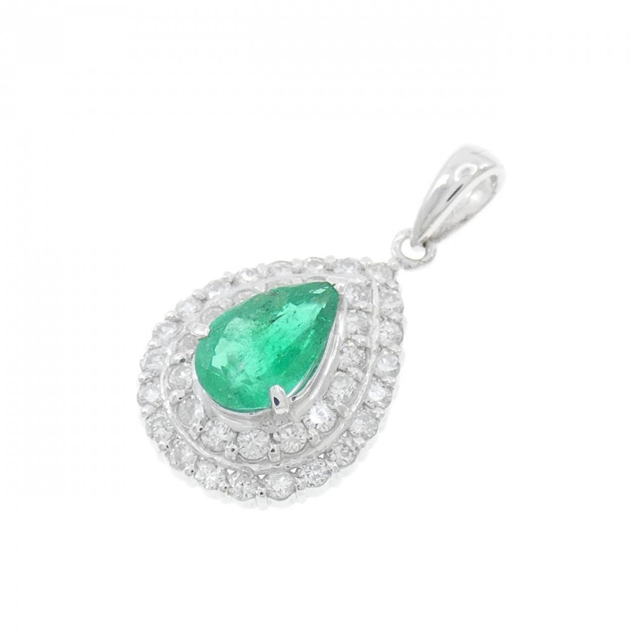PT900 Emerald Pendant 0.88CT