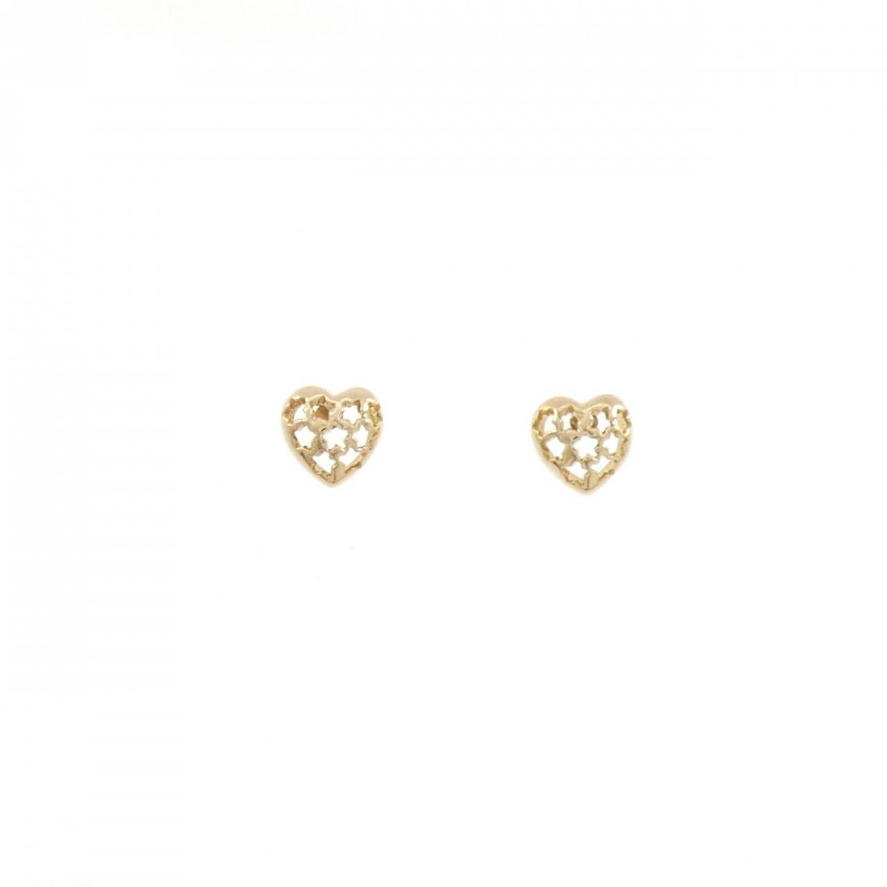 K18YG ハート ピアス