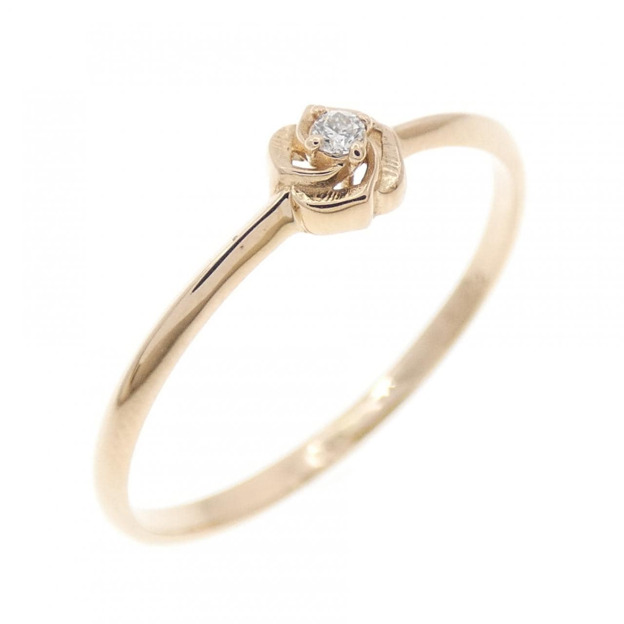 K18PG フラワー ダイヤモンド リング 0.02CT